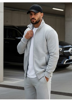 Bluza męska rozpinana bez kaptura szara BX4109 ze sklepu DSTREET.PL w kategorii Bluzy męskie - zdjęcie 188088175