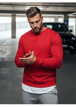 Bluza męska gładka czerwona Dstreet BX3867 ze sklepu DSTREET.PL w kategorii Bluzy męskie - zdjęcie 188088195