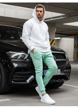 Spodnie męskie dresowe miętowe Dstreet UX3371 ze sklepu DSTREET.PL w kategorii Spodnie męskie - zdjęcie 188088228