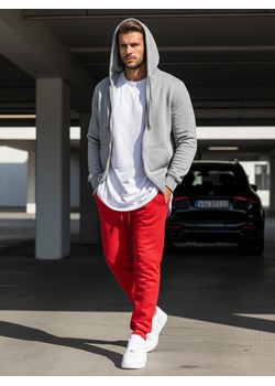 Spodnie męskie dresowe czerwone Dstreet UX2708 ze sklepu DSTREET.PL w kategorii Spodnie męskie - zdjęcie 188088229