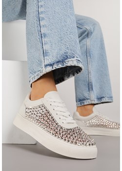Beżowe Cyrkoniowe Sneakersy na Platformie Lilaela ze sklepu renee.pl w kategorii Buty sportowe damskie - zdjęcie 188089726