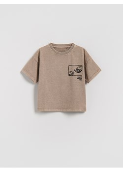 Reserved - T-shirt z nadrukiem - beżowy ze sklepu Reserved w kategorii T-shirty chłopięce - zdjęcie 188089799