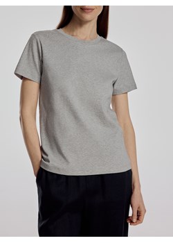 Reserved - Bawełniany t-shirt - jasnoszary ze sklepu Reserved w kategorii Bluzki damskie - zdjęcie 188090078