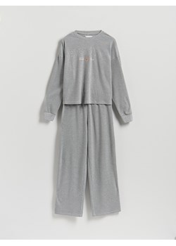 Reserved - Piżama dwuczęściowa z haftem - jasnoszary ze sklepu Reserved w kategorii Piżamy damskie - zdjęcie 188090169