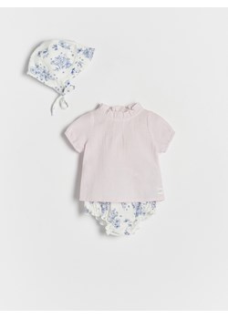 Reserved - Komplet z czapką - pastelowy róż ze sklepu Reserved w kategorii Komplety niemowlęce - zdjęcie 188090449