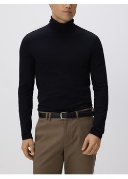 Reserved - Bawełniany longsleeve z golfem - czarny ze sklepu Reserved w kategorii T-shirty męskie - zdjęcie 188090747