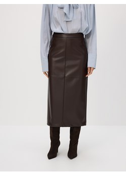 Reserved - Spódnica midi z rozcięciem - brązowy ze sklepu Reserved w kategorii Spódnice - zdjęcie 188091135