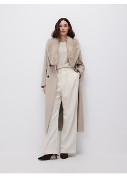 Reserved - Płaszcz z dodatkiem wełny - beżowy ze sklepu Reserved w kategorii Płaszcze damskie - zdjęcie 188091177