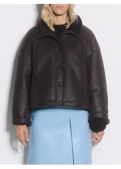 Reserved - Kurtka z kożuchem - ciemnobrązowy ze sklepu Reserved w kategorii Kurtki damskie - zdjęcie 188091209
