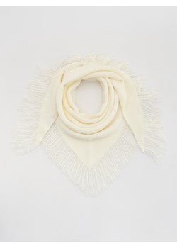 Reserved - Trójkątny szalik z frędzlami - złamana biel ze sklepu Reserved w kategorii Szaliki i chusty damskie - zdjęcie 188091217