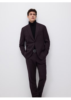 Reserved - Garniturowe spodnie slim fit - mahoniowy ze sklepu Reserved w kategorii Spodnie męskie - zdjęcie 188091466
