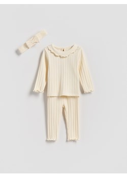 Reserved - Strukturalny komplet - złamana biel ze sklepu Reserved w kategorii Komplety niemowlęce - zdjęcie 188091498