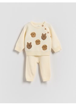 Reserved - Dzianinowy komplet z wiskozą - złamana biel ze sklepu Reserved w kategorii Komplety niemowlęce - zdjęcie 188091535