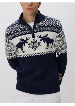 Reserved - Sweter z golfem - granatowy ze sklepu Reserved w kategorii Swetry męskie - zdjęcie 188091686