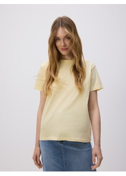 Reserved - Bawełniany t-shirt regular - jasnożółty ze sklepu Reserved w kategorii Bluzki damskie - zdjęcie 188091946