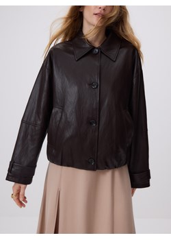 Reserved - Kurtka oversize z kołnierzykiem - ciemnobrązowy ze sklepu Reserved w kategorii Kurtki damskie - zdjęcie 188091957