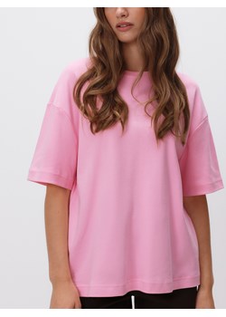 Reserved - T-shirt oversize z merceryzowanej bawełny - różowy ze sklepu Reserved w kategorii Bluzki damskie - zdjęcie 188091968