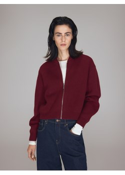 Reserved - Krótki kardigan z suwakiem - bordowy ze sklepu Reserved w kategorii Swetry damskie - zdjęcie 188091976