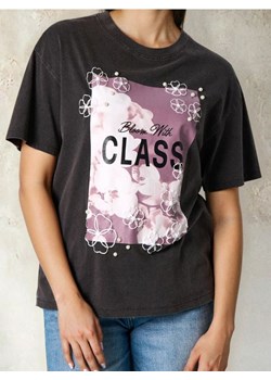 Sinsay - Koszulka z ozdobnym nadrukiem - fioletowy ze sklepu Sinsay w kategorii Bluzki damskie - zdjęcie 188092547