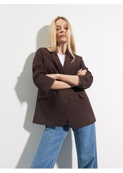 Mohito - Brązowa marynarka - ciemnobrązowy ze sklepu Mohito w kategorii Marynarki damskie - zdjęcie 188092806