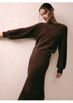 Reserved - Pluszowy sweter - ciemnobrązowy ze sklepu Reserved w kategorii Swetry damskie - zdjęcie 188092995