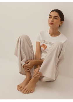 Reserved - Dwuczęściowa piżama z nadrukiem - brązowy ze sklepu Reserved w kategorii Piżamy damskie - zdjęcie 188093045