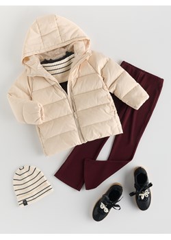 Reserved - Pikowana kurtka z naturalnym puchem - beżowy ze sklepu Reserved w kategorii Kurtki dziewczęce - zdjęcie 188093239