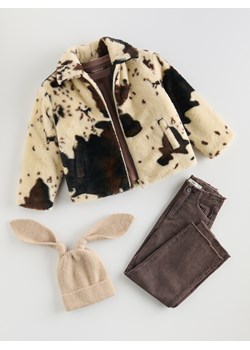 Reserved - Futrzana kurtka ze zwierzęcym wzorem - wielobarwny ze sklepu Reserved w kategorii Kurtki dziewczęce - zdjęcie 188093275