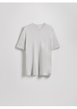 Reserved - T-shirt regular z lnem - jasnoszary ze sklepu Reserved w kategorii T-shirty męskie - zdjęcie 188093466