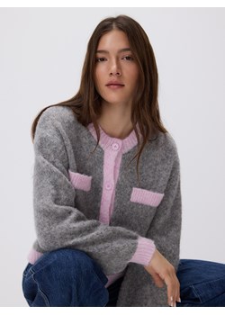 Reserved - Kardigan z kontrastową lamówką - wielobarwny ze sklepu Reserved w kategorii Swetry damskie - zdjęcie 188093499