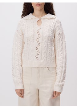 Reserved - Sweter z ozdobnym splotem - kremowy ze sklepu Reserved w kategorii Swetry damskie - zdjęcie 188093526