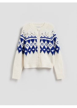 Reserved - Wzorzysty kardigan - niebieski ze sklepu Reserved w kategorii Swetry damskie - zdjęcie 188093545