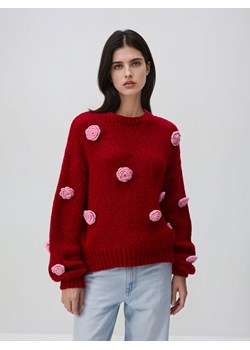 Reserved - Sweter z różami - czerwony ze sklepu Reserved w kategorii Swetry damskie - zdjęcie 188093797