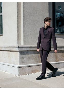 Reserved - Garniturowe spodnie slim fit - mahoniowy ze sklepu Reserved w kategorii Spodnie męskie - zdjęcie 188093897