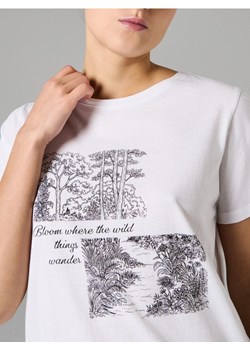 Sinsay - Bawełniana koszulka z napisem - biały ze sklepu Sinsay w kategorii Bluzki damskie - zdjęcie 188094479