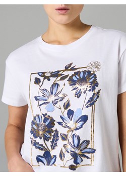 Sinsay - Bawełniana koszulka z nadrukiem - biały ze sklepu Sinsay w kategorii Bluzki damskie - zdjęcie 188094535