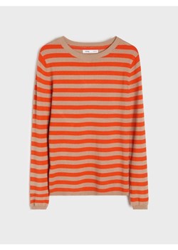 Sinsay - Wiskozowy sweter w paski - pomarańczowy ze sklepu Sinsay w kategorii Swetry damskie - zdjęcie 188094539