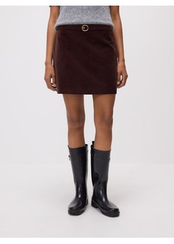 Reserved - Spódnica z ozdobnym paskiem - ciemnobrązowy ze sklepu Reserved w kategorii Spódnice - zdjęcie 188096315