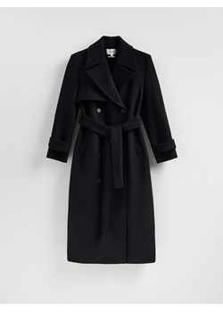 Reserved - Płaszcz z wełną - czarny ze sklepu Reserved w kategorii Płaszcze damskie - zdjęcie 188096417