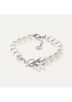 Perłowa bransoletka z literą S, srebro 925 w pokryciu platyną ze sklepu GIORRE w kategorii Bransoletki - zdjęcie 188097415