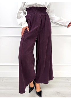 Burgundowe Sztruksowe Spodnie z Szeroką Nogawką ze sklepu ModnaKiecka.pl w kategorii Spodnie damskie - zdjęcie 188097599