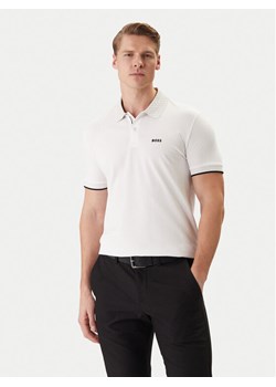 BOSS Polo PL_GOC Chip Paddy 50554583 Biały Regular Fit ze sklepu MODIVO w kategorii T-shirty męskie - zdjęcie 188098408