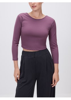 Reserved - Top z rękawem 3/4 - ciemnofioletowy ze sklepu Reserved w kategorii Bluzki damskie - zdjęcie 188099848