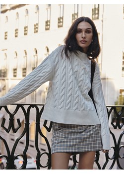 Mohito - Sweter z bawełny i wełny - kremowy ze sklepu Mohito w kategorii Swetry damskie - zdjęcie 188100117