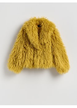 Reserved - Kurtka z imitacji futra - musztardowy ze sklepu Reserved w kategorii Futra damskie - zdjęcie 188100158