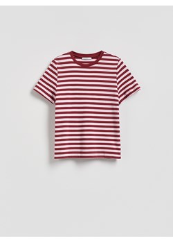 Reserved - T-shirt z bawełny merceryzowanej - pastelowy róż ze sklepu Reserved w kategorii Bluzki damskie - zdjęcie 188100185