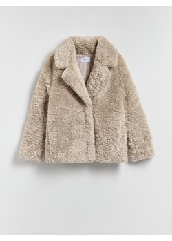 Reserved - Kurtka ze sztucznego baranka - kremowy ze sklepu Reserved w kategorii Futra damskie - zdjęcie 188100285