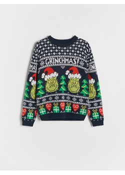Reserved - Świąteczny sweter Grinch - granatowy ze sklepu Reserved w kategorii Swetry chłopięce - zdjęcie 188100327