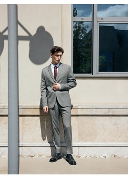 Reserved - Marynarka slim fit z wiskozą - szary ze sklepu Reserved w kategorii Marynarki męskie - zdjęcie 188100665