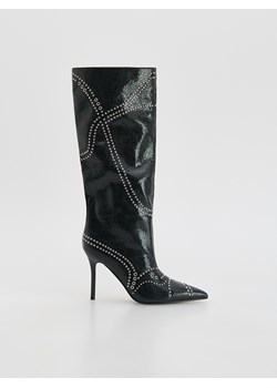 Reserved - Kozaki z okuciami - czarny ze sklepu Reserved w kategorii Kozaki damskie - zdjęcie 188100867